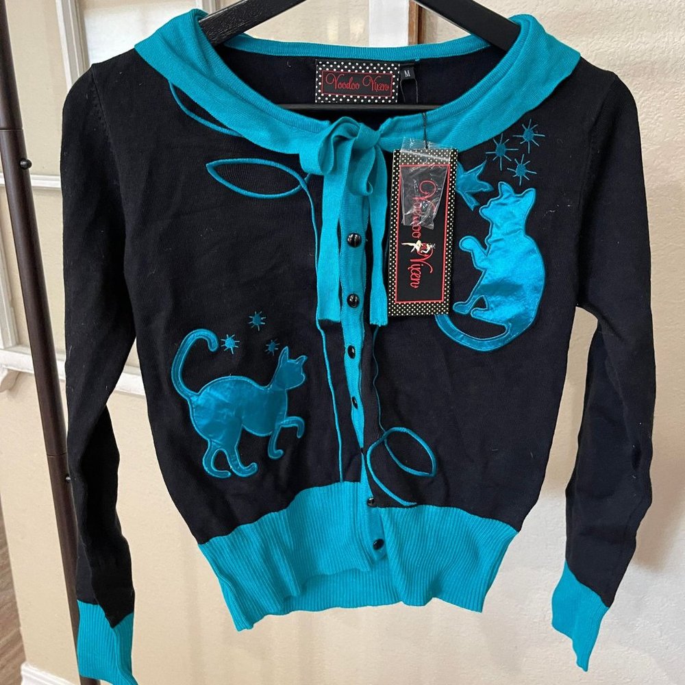 Voodoo Vixen Retro Sweater NWT Size Medium Cardigan